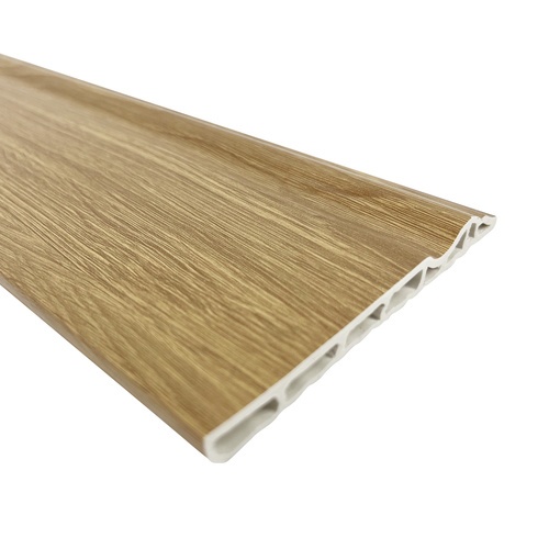 GREAT WOOD ไม้บัวล่าง PVC รุ่น SKG017 90x9x3000 มม. ไม้โอ๊คสีเหลือง