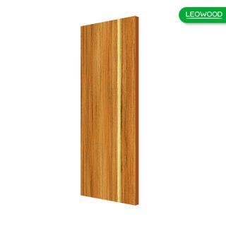 LEOWOOD ประตูปิดผิวเมลามีน iDoor Premium Metal Line เส้นกลาง/สีทอง 1 เส้น 80x200ซม. BRAZILIAN TEAK