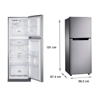SAMSUNG ตู้เย็น 2 ประตู ขนาด 7.3 คิว รุ่น  RT20HAR1DSA/ST สีเงิน