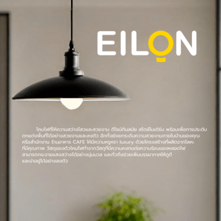 EILON โคมไฟแขวนเพดาน ขั้วE27 รุ่น CDD2023-828 สีดำ