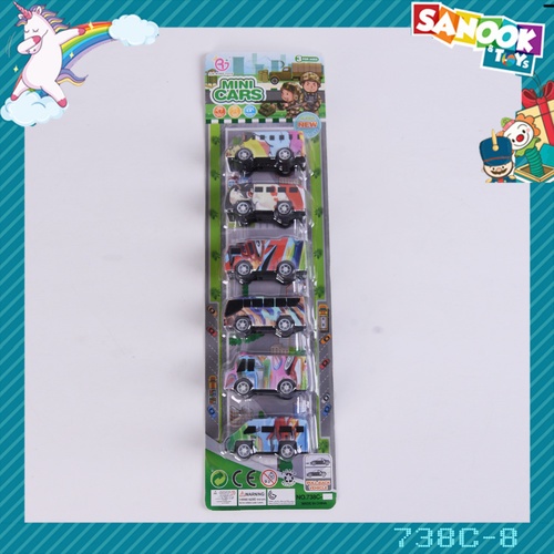 TOYS  ของเล่นชุดรถบัสโรงเรียนกราฟฟิต คละแบบ บรรจุ6คัน#738C-8 (37x10x3.5ซม.)