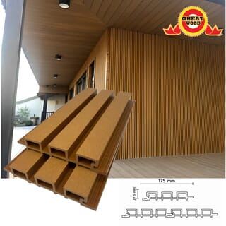 GREAT WOOD ไม้ผนัง WPCร่องใหญ่ รุ่น P27-175-1 ขนาด175X27.5X3000มม.Teak