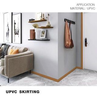 GREAT WOOD ไม้บัวล่าง UPVC P100-B-WO 100x18x3000 มม. สีโอ๊คอ่อน