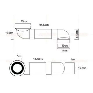 Verno ท่อเยื้องชักโครก ยาว15-30 ซม. รุ่น PO5S