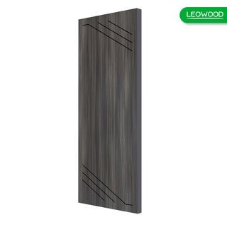 LEOWOOD ประตูไม้เคลือบเมลามีน DoorX Silver ลาย 4 ขนาด 80x200 ซม. สีซิเนริโอโอ๊ค