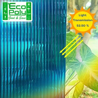 ECOPOLY แผ่นโพลีคาร์บอเนตB หนา 6มม. ขนาด 1.22 x 2.44 เมตร สีฟ้าน้ำทะเล