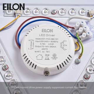 EILON โคมไฟเพดานอะครีลิคทรงกลม 48W ปรับได้3แสง รุ่น XDD2031/400 สีขาว