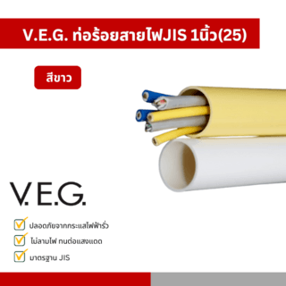 V.E.G. ท่อร้อยสายไฟJIS 1นิ้ว(25) สีขาว