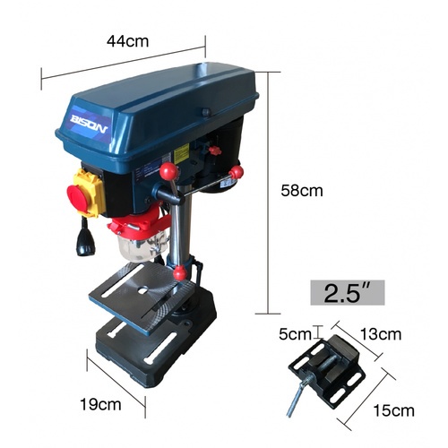 BISON สว่านแท่น 13 มม. 350W รุ่น BPD4113-350 พร้อมปากกาจับชิ้นงาน 2.5 นิ้ว