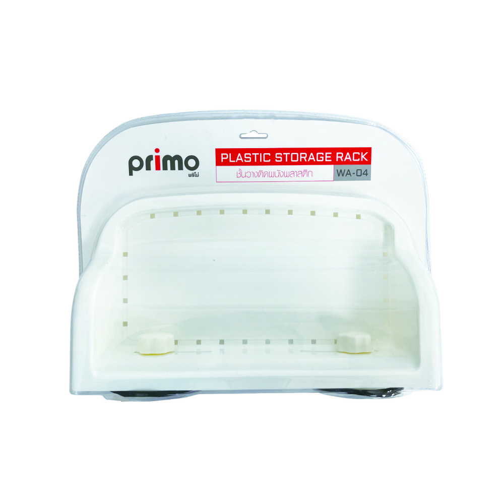 Primo ชั้นวางติดผนังพลาสติก รุ่น WA-04 ขนาด 16x30x6.5 ซม. สีขาว