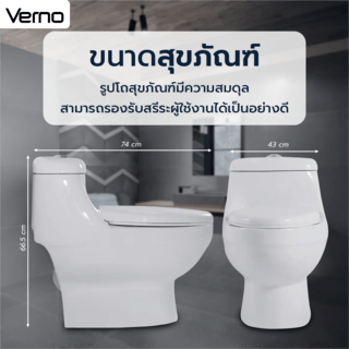 Verno สุขภัณฑ์ชิ้นเดียว แบบกดบน  รุ่น เนเน่ VN-2201