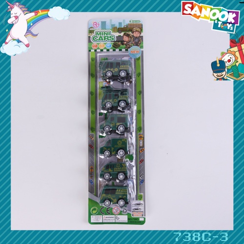 TOYS ของเล่นชุดรถทหารสนุก บรรจุ6คัน คละแบบ#738C-3 (37x10x3.5ซม.)