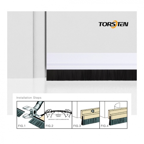 TORSTEN เส้นกันแมลงพีวีซี แถบขนแปรง รุ่น KZT008-WH 100ซม. สีขาว