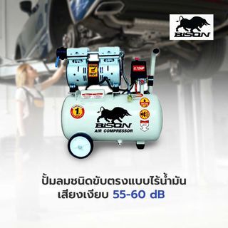 BISON ปั๊มลมไร้น้ำมัน 0.75 HP ขนาด 24 ลิตร รุ่น 550-24