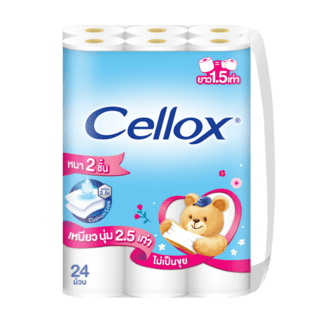 CELLOX กระดาษชำระม้วน 2 ชั้น พิวริฟาย ซูเปอร์เอ็กซ์ตร้าบิ๊กโรล 23 เมตร (24 ม้วน/แพ็ค)