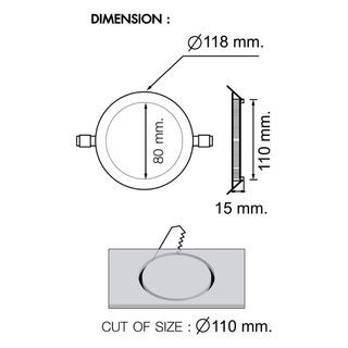 RACER โคมดาวน์ไลท์ LED แบบฝังฝ้าหน้ากลม 6W รุ่น NANO-D แสงเดย์ไลท์