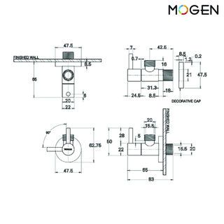 MOGEN วาล์วเปิด-ปิดน้ำ 1 ทาง (เข้า 1 ออก 1)     รุ่น SPV02 ขนาด  สีโครเมี่ยม