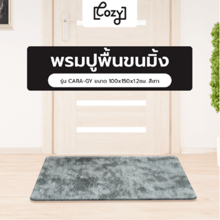 COZY พรมปูพื้นขนมิ้ง รุ่น CARA-GY ขนาด 100x150x1.2ซม. สีเทา