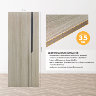 HOLZTUR ประตูปิดผิวเมลามีน เซาะร่อง M003 Lite 80x200ซม. Warm Stone