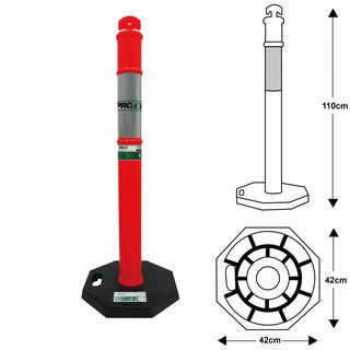 PRO-TX เสาจราจร PE รุ่น DTF01 สีส้ม ขนาด 110 ซม.