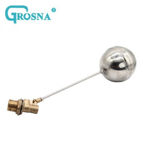 GROSNA ลูกลอยแท้งค์น้ำสเตนแลส ก้านทองเหลือง ขนาด 1 รุ่น GRFV101-1 สีสเตนเลส